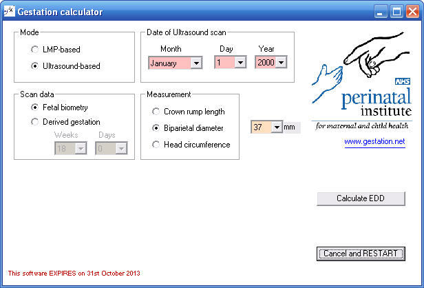 Gestational Age Calculator from EDD